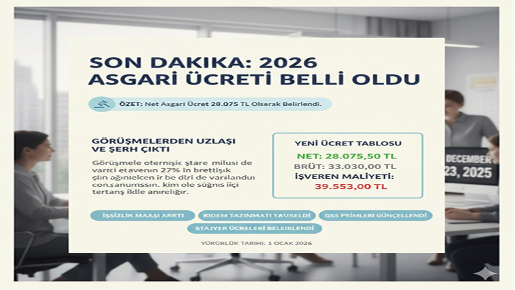 Milyonların Beklediği Karar Açıklandı: 2026 Asgari Ücreti Belli Oldu!